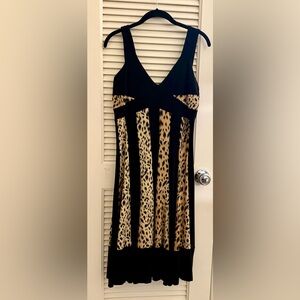 Essex Black and Leopard Print Dress Size Smalll